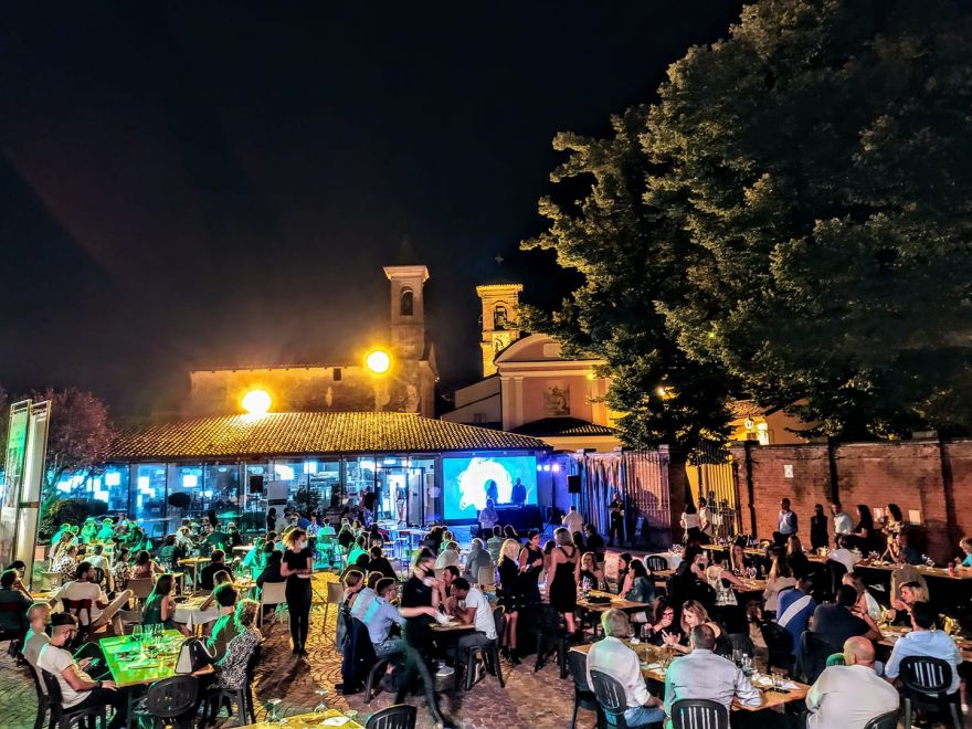 The courtyard of the Castle of Barolo